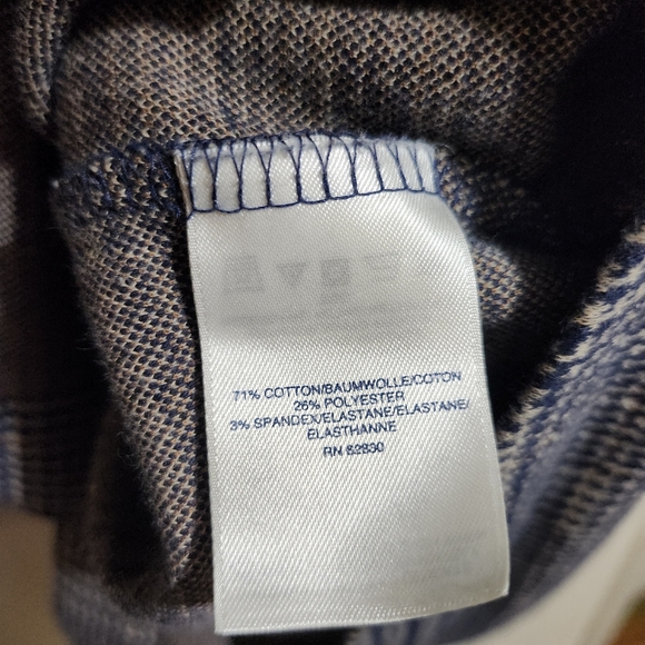 Lands' End houndstooth thick cotton elasten button down shirt dress size small - Picture 4 of 8